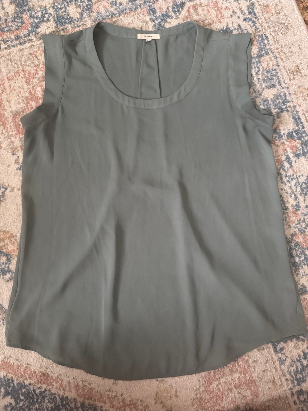 Pleione Cap Sleeve Blouse in Slate Green